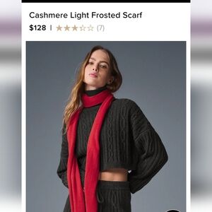 Cashemere Light Frosted Scarf Clor Red Ribbon
